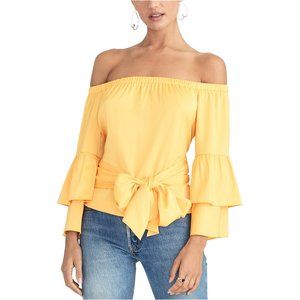 New!! Rachel Roy Front Tie Off the Shoulder Satin Blouse